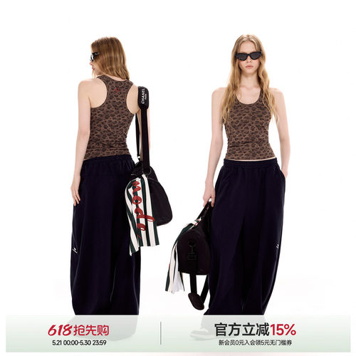 明星同款豹纹工字吊带背心女辣妹
