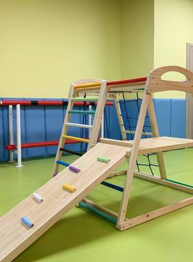 岩幼儿迷你小童型木攀爬架儿室内VRH攀实爬宝宝家用滑滑梯秋千攀