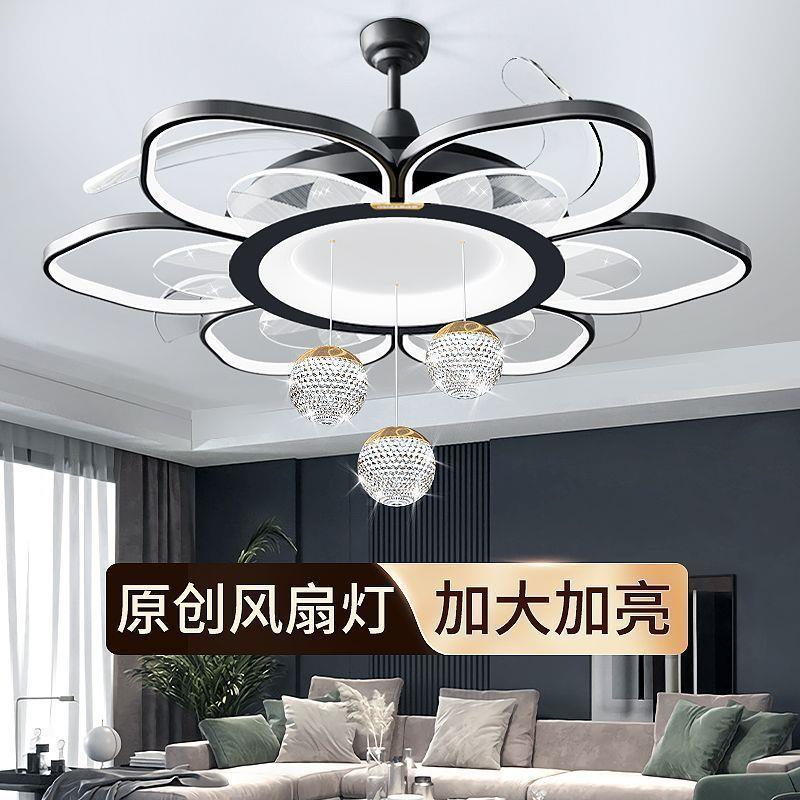 客厅吊灯2025新款带风扇简约现代卧室吊扇灯网红餐厅吊顶灯具大全
