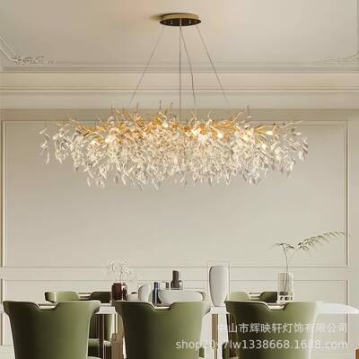 法式奢水晶灯吊客厅餐厅源头工厂式灯卧室书房别墅复枝轻形吊燈树