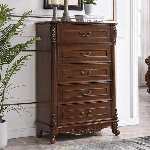 全式实木五斗柜欧式DM001多功能三斗橱代室卧储物收现纳柜美简约