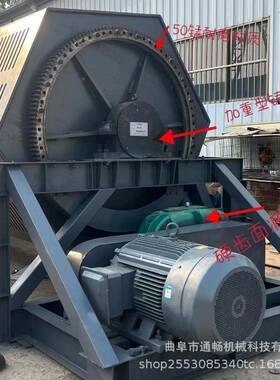 QKA厂家大型六角滚筒光机批量火抛烧磨铁除锈干机石子磨圆打磨机