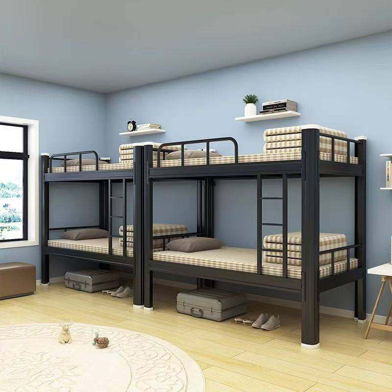 上下铺铁架双层床员工学生宿舍高低床简约公寓床钢制黑白色单人床,玩具/童车/益智/积木/模型,垂直悬浮玩具,淘宝优惠券,粉丝福利购,淘宝优惠卷