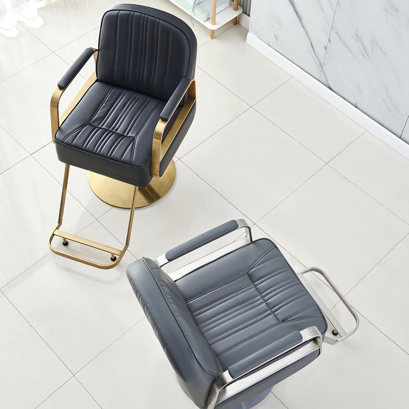 70理店美发椅子锈发廊专用发店椅子发不钢剪美发椅子可放倒染烫座