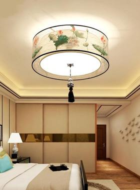 中式顶灯L卧室灯28473圆形吸古典大气ED中式灯布艺客新厅书房酒店