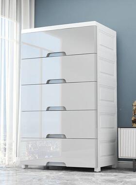 厚带收纳柜子储柜65cm宽塑料整理箱家用轮加高抽屉式儿童物加9762