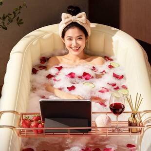 加厚自动免安装可折叠泡澡桶充气式浴缸大人出租屋全充气式沐浴桶