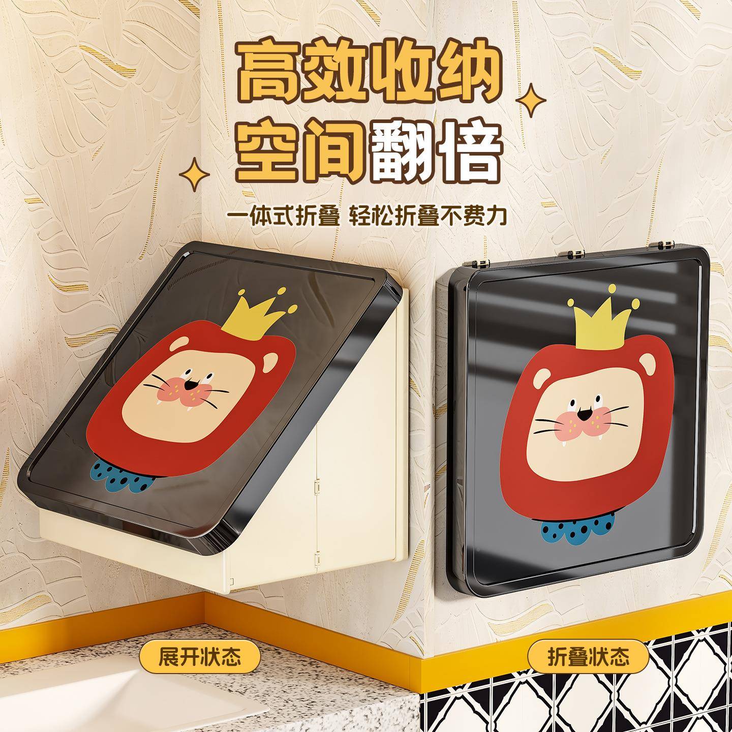 脏浴衣篓家用室壁画衣服纳卫绽虚#950筐生间壁挂可折叠收脏衣篮防