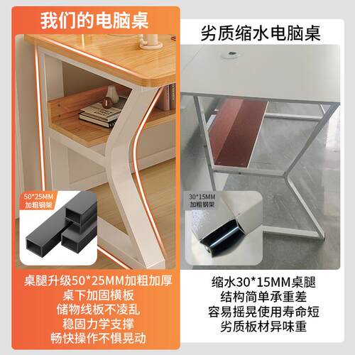 电脑桌学台式卧室小型家用办公桌szm椅套装子生习写字学桌奶油风书桌
