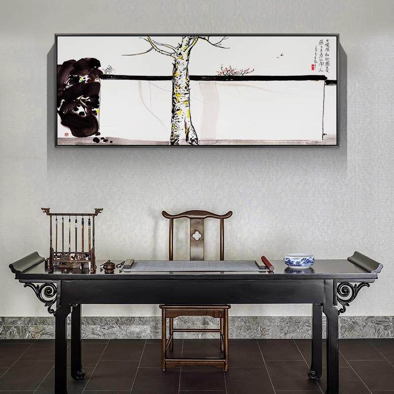 现代中式头客新厅横幅装饰画吴冠中双书房卧室床挂画名XMX家燕国