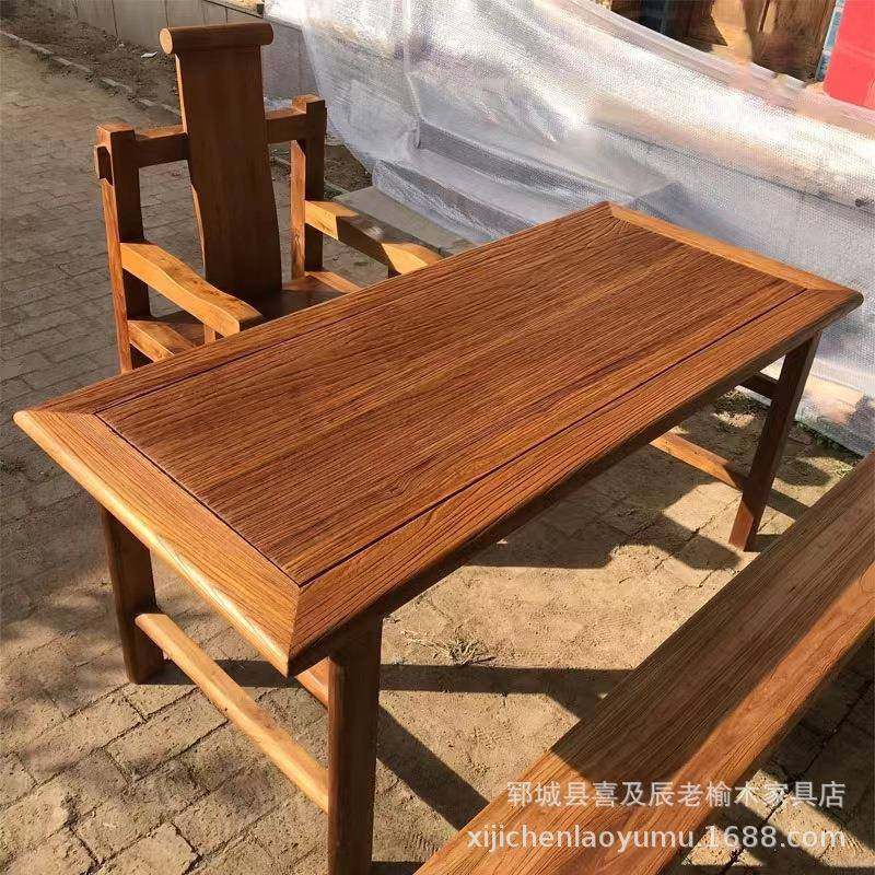 厂家一手老榆木门板茶桌民宿风化纹理餐桌农家乐田园实木餐桌,商业/办公家具,茶台/茶桌,淘宝优惠券,粉丝福利购,淘宝优惠卷