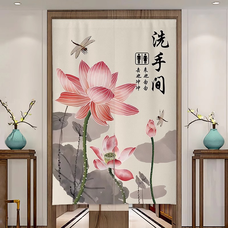 卫生间门帘布帘定制洗手间隔断帘半帘商用帘子厕所门口遮挡帘挂帘