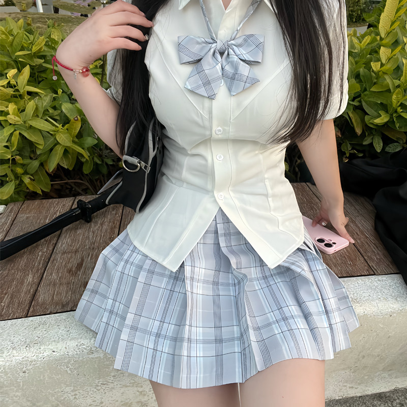 喵太【回忆录】JK原创格裙制服日系学院风学生白格学生甜美正版