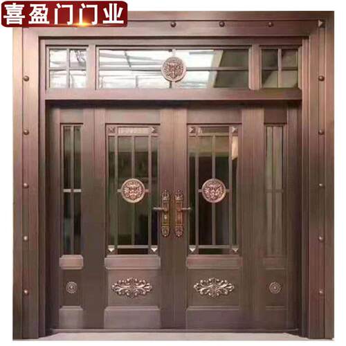 康喜盈门永双开铜门别墅大门入户门家门用MAGA-102铜不锈钢门浙江