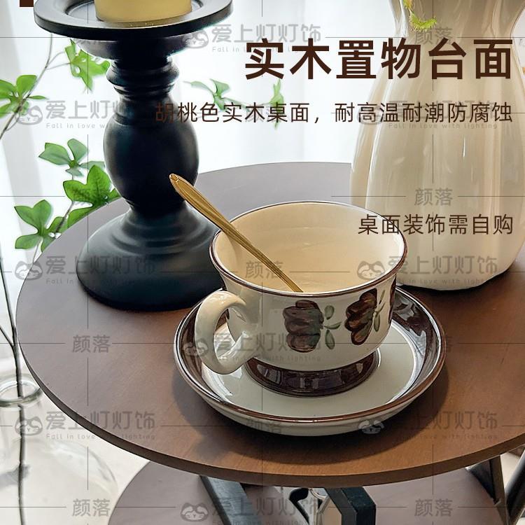 中古落地置物架一体538围美复古客厅式沙发边几氛灯灯卧室床头柜