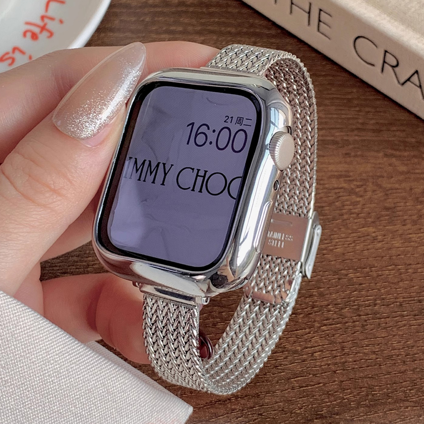 适用iwatchs8表带新款Ultra2苹果s10夏季手表s7s65手表带女式小众表链电子金属applewatchs9女款高级感SE腕带