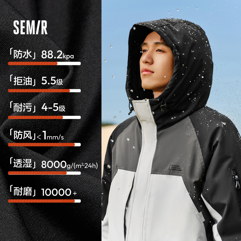 森马防雨防风外套情侣款羽绒服男