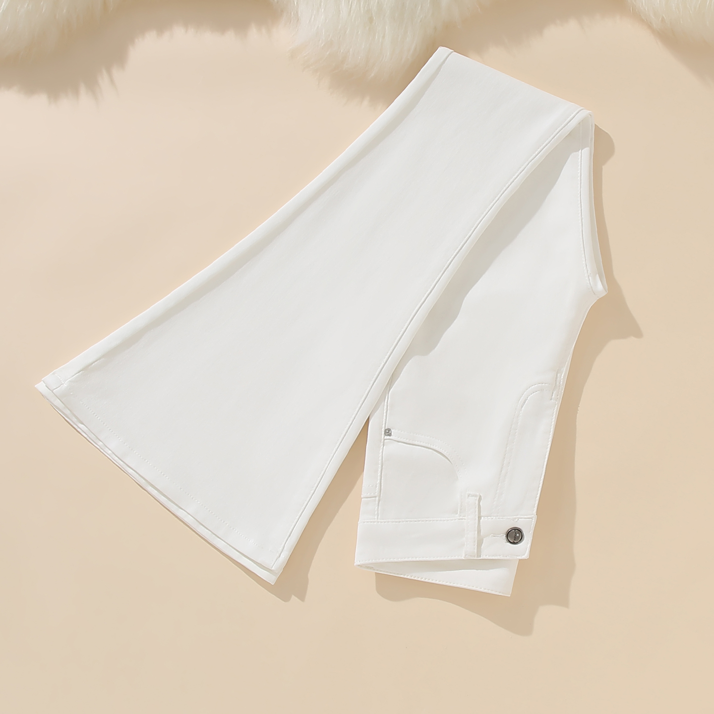 2025新款正品白色时尚喇叭裤高腰显瘦微喇牛仔裤女弹力百搭拖地裤