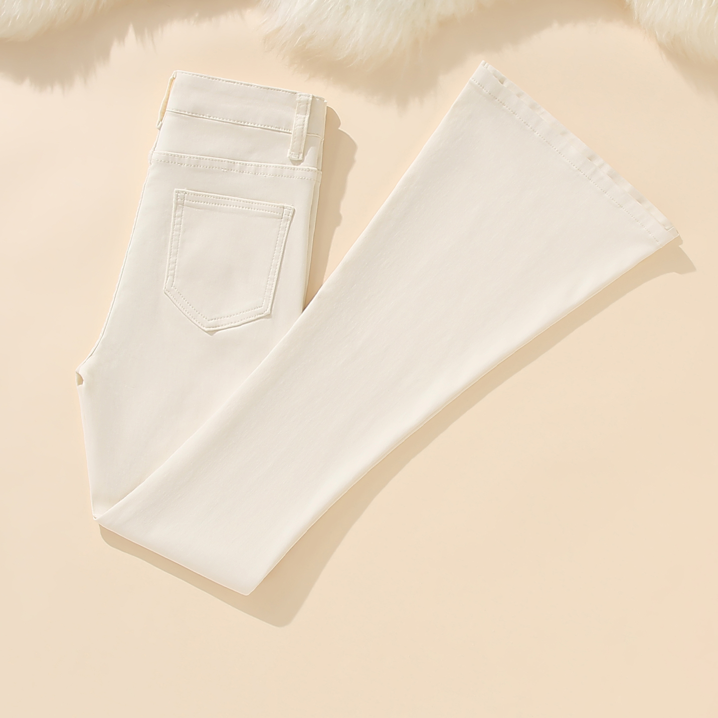 正品高腰女裤微喇牛仔裤女2025时尚喇叭裤茶白色弹力百搭拖地裤子