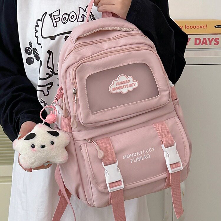 高颜值韩版ins学院风中学生大容量书包ins风甜美清新女学生双肩包