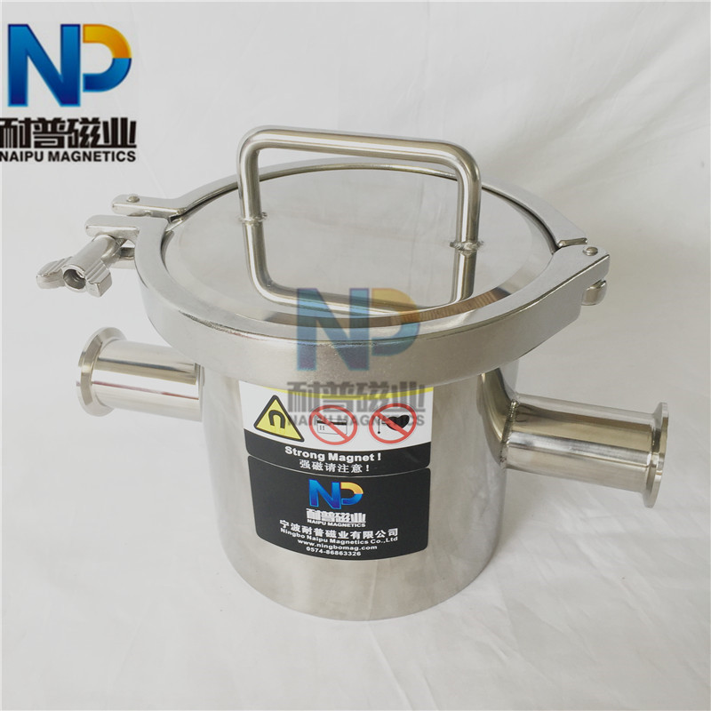 不锈钢液体管道除铁器食品级浆料磁性过滤器吸铁石高强磁棒吸铁器