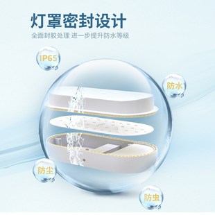 三防壁灯 led防潮n灯浴室简约白色阳台灯走廊过道厨卫生间IP54壁