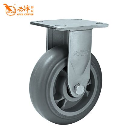 手推车脚轮4寸5寸6寸8寸t重型橡胶万向轮定向兴锋XFXS带刹车边侧