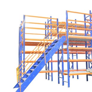 中小件货物汽车零部件4S店仓库货架 2层阁楼货 大中型仓库P搁板式