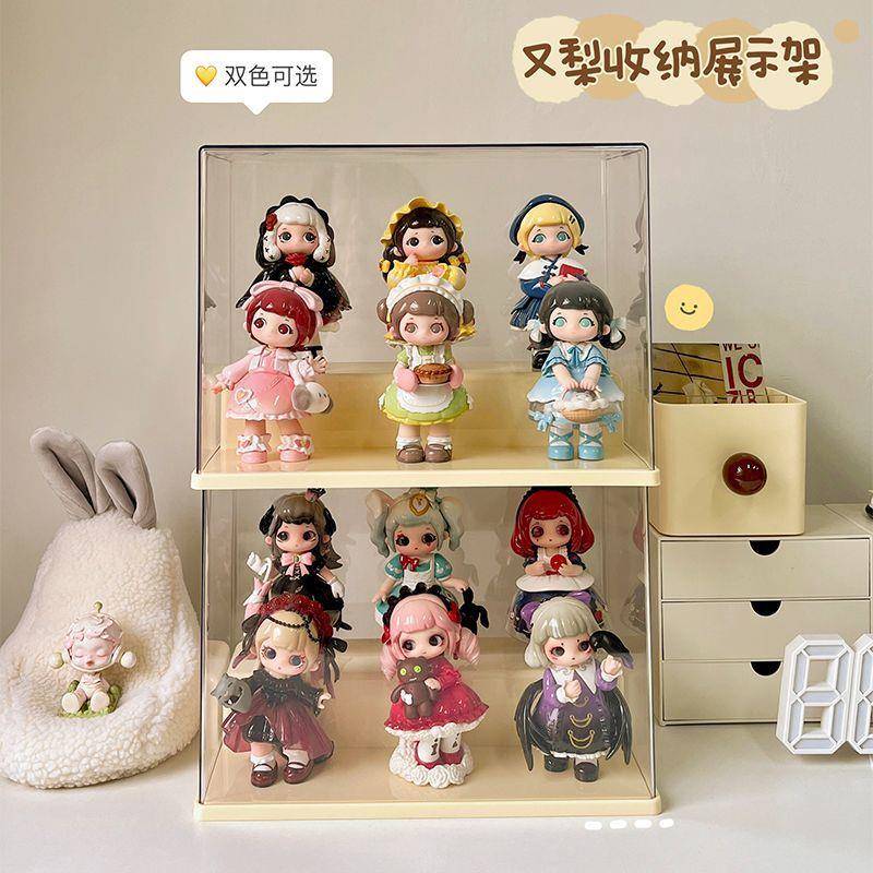 城市漫步盲盒又梨手办展示柜微颗粒玩具娃娃公仔摆件盲盒展示架收