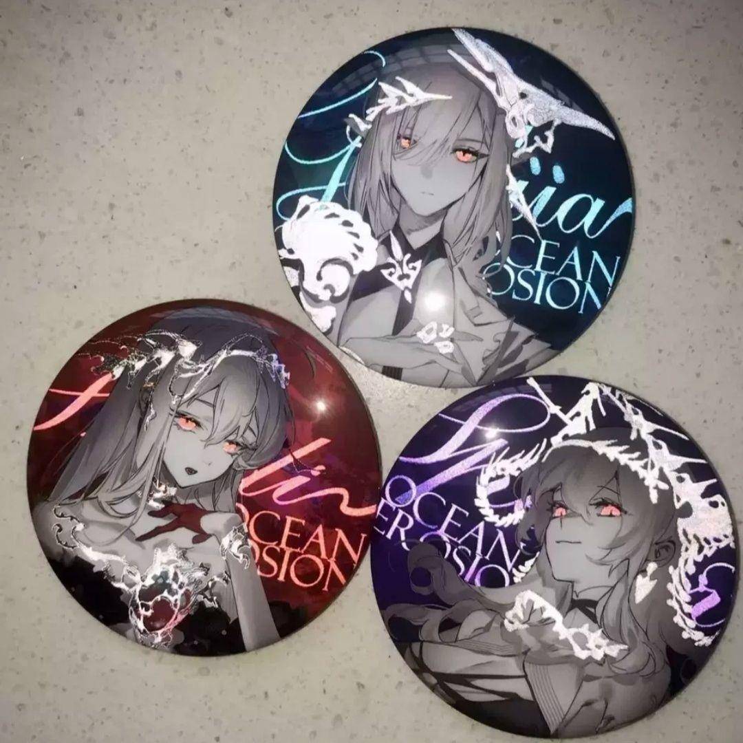 明日方舟斯卡蒂歌蕾蒂娅幽灵鲨周边二次元吧唧58mm马口铁徽章谷子