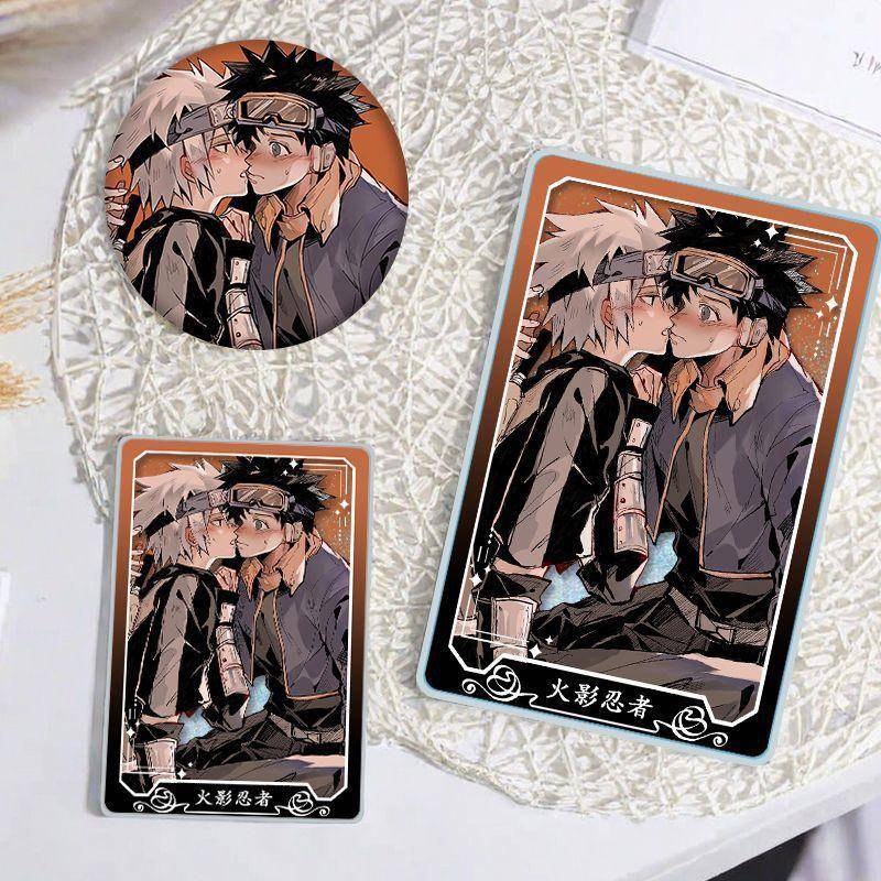 新款火影忍者带土卡卡西流沙麻将吧唧亚克力立牌生日收藏徽章桌面