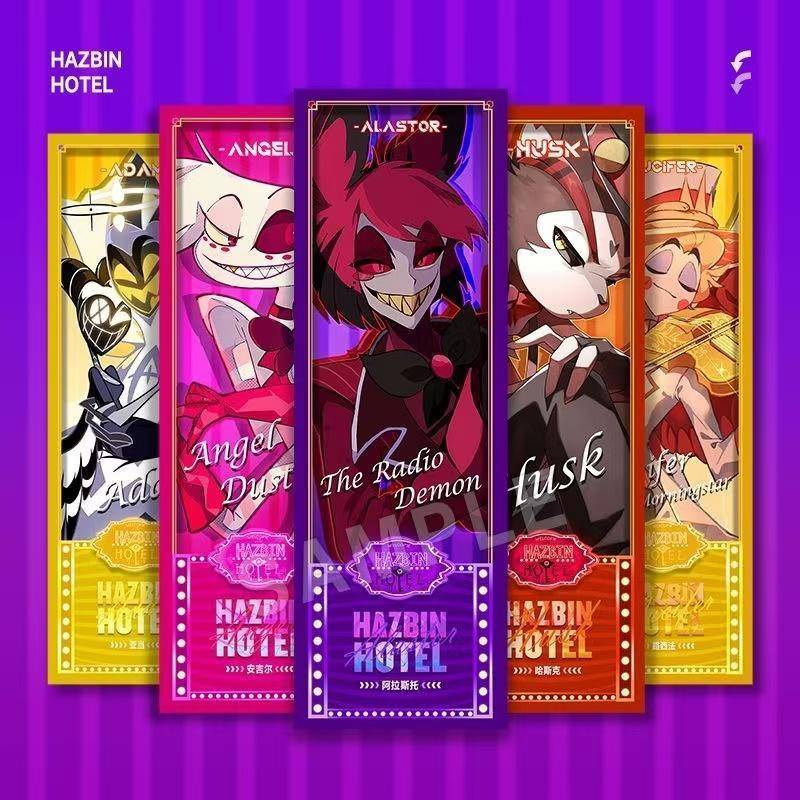 地狱客栈周边书签镭射票 阿拉斯托安吉尔路西法 双面镭射闪卡礼品