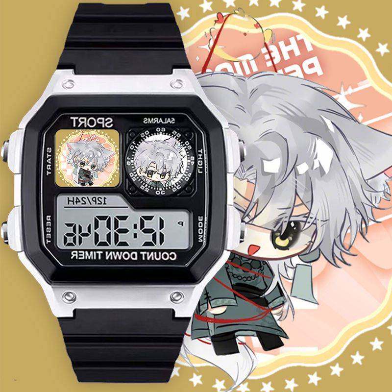 邪神墨然张清道王青周寒韩雨电子儿童手表初中生运动防水带闹钟