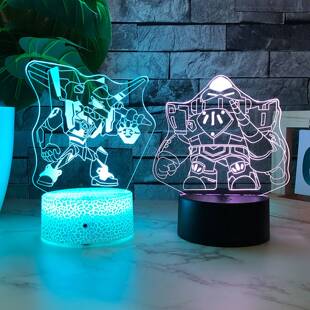 荒野乱斗联动eva初号机周边瑟奇阿方艾德加黑鸭斯图usb手办小夜灯