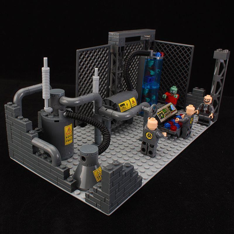 基地防御积木兼容某高特种兵军事筑战壕废墟场景堡垒二战生化基地