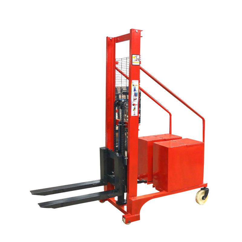 厂家供应0.5吨1吨无腿配重式堆高车液压托盘搬运叉车手动升高车