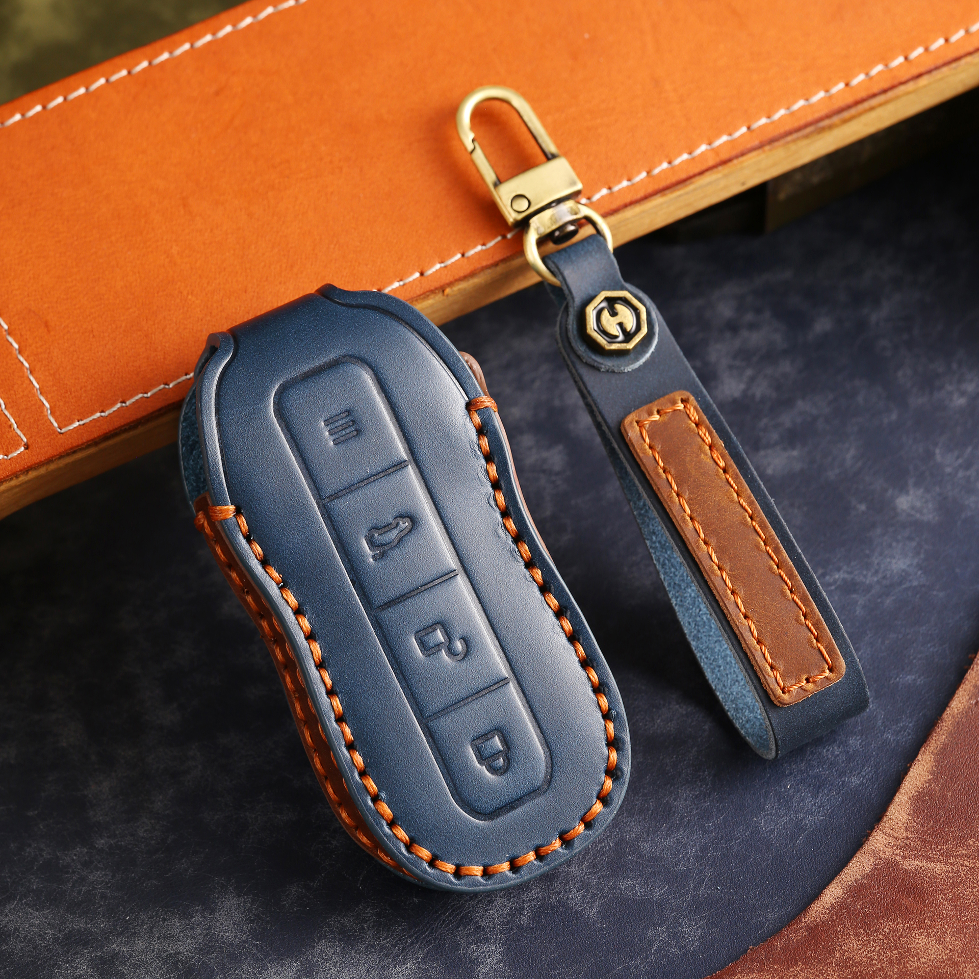 疯马皮小鹏问界极狐小米车钥匙套