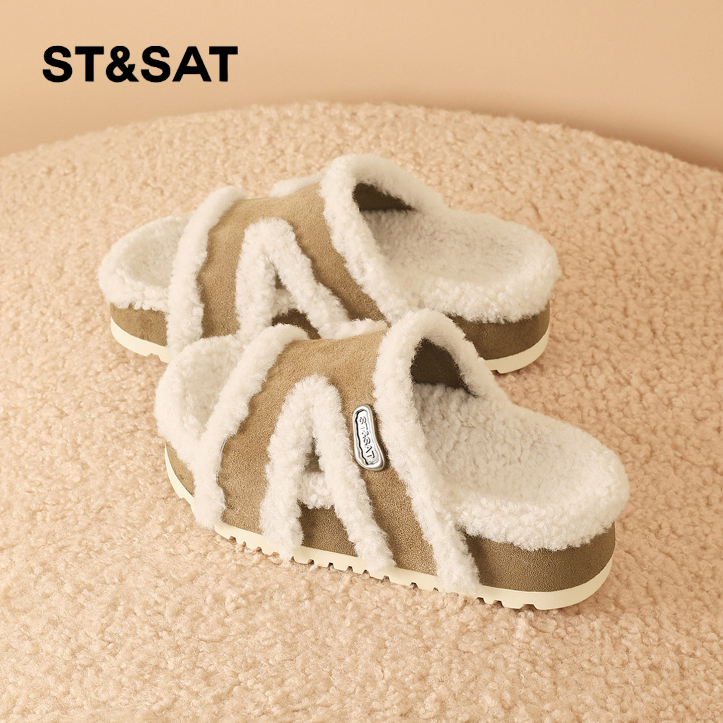 星期六棉拖女冬2025冬季新款外穿加绒加厚保暖冬鞋东北拖鞋棉拖鞋