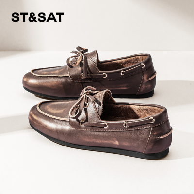 星期六时尚气质百搭超火真皮单鞋