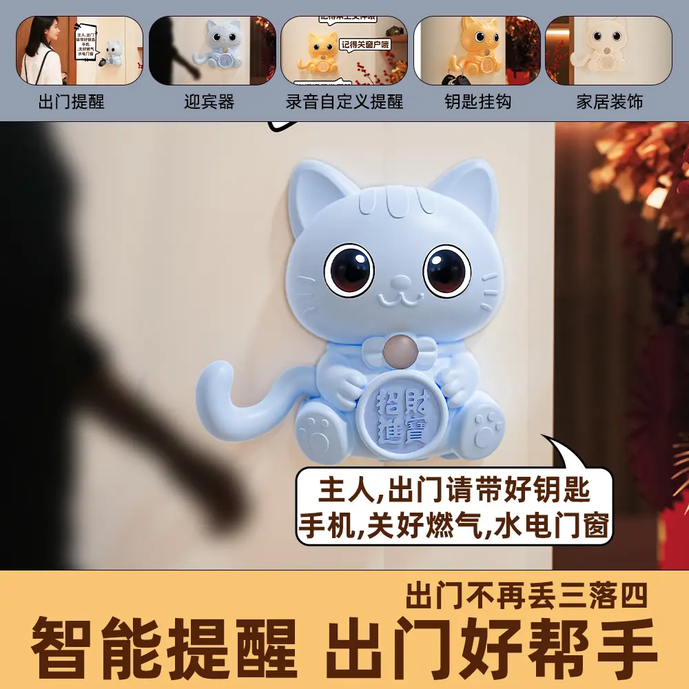 【新款】出门提醒器家用老人防忘带钥匙关煤气水电门窗语音提示器图片