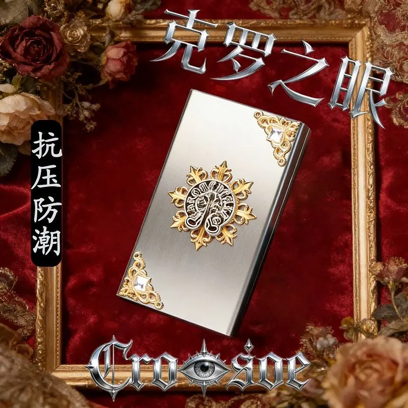 克罗标爆款铝合金金属香烟收纳盒潮流半自动滑盖细支放压防折断