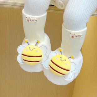 袜冬季 12个月男女宝宝学步鞋 加厚新生儿卡通棉鞋 子 婴儿鞋