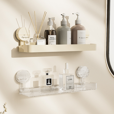 多功能化妆室置物架壁挂免打孔吸盘式浴室洗手间洗澡洗漱台收纳架