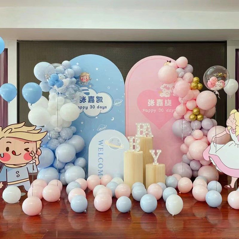 龙凤胎生日装饰场景布置满月宴百天背景板气球套餐kt板定制男孩女,节庆用品/礼品,装扮布置套餐,淘宝优惠券,粉丝福利购,淘宝优惠卷