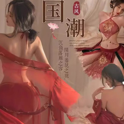 中式古风汉服旗袍古装睡衣套装