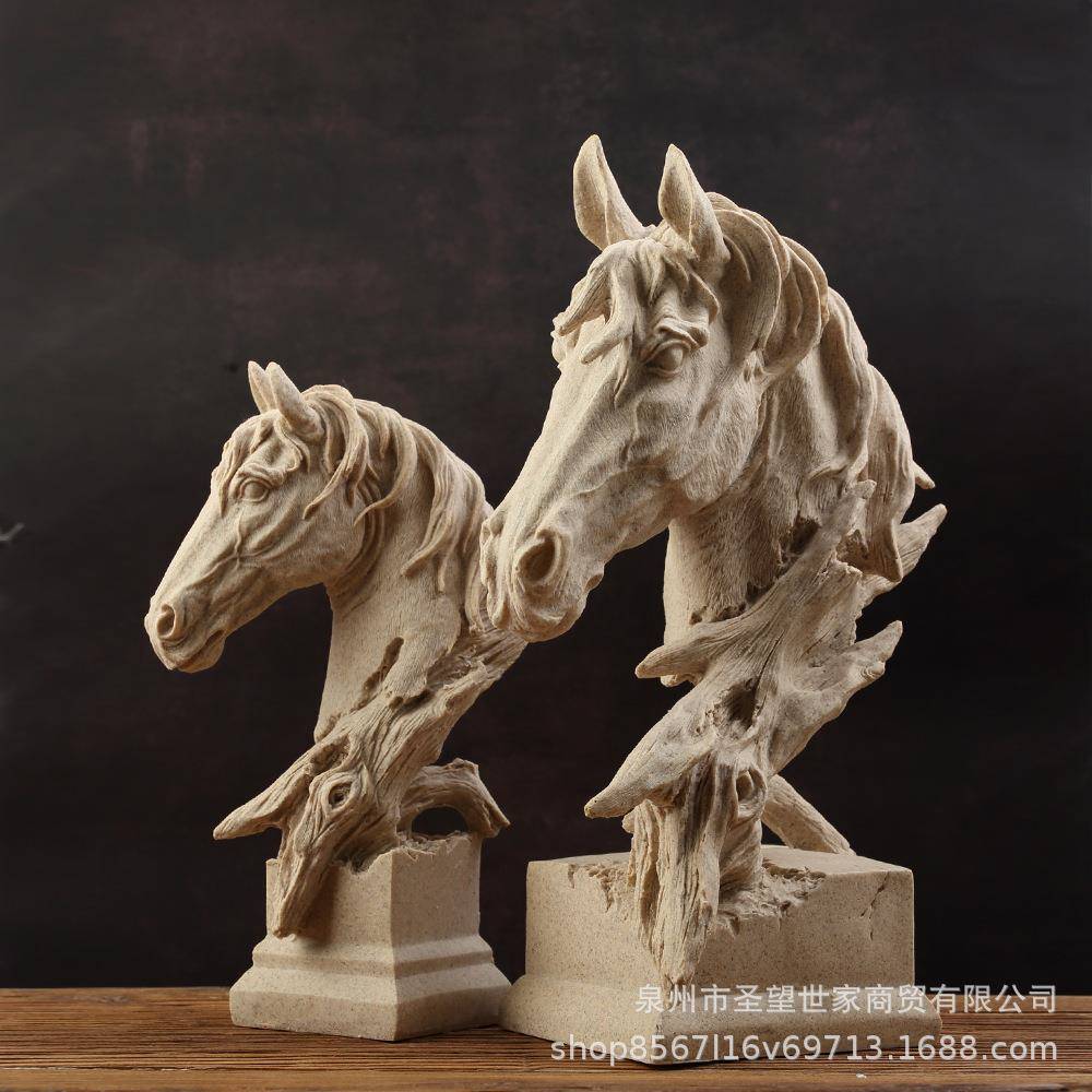 厂家美式简约现代马头装饰客厅小工艺品摆设酒柜电视柜办公室摆件