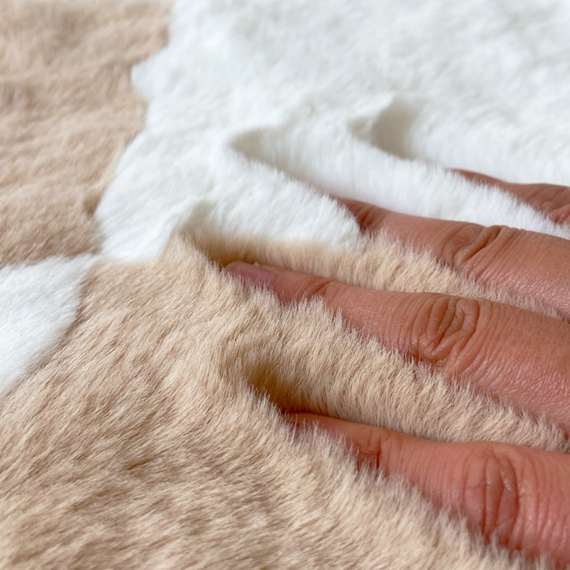 仿兔毛柔软地毯中古风棋盘格地垫轻奢客厅沙发茶几垫格子飘窗垫子