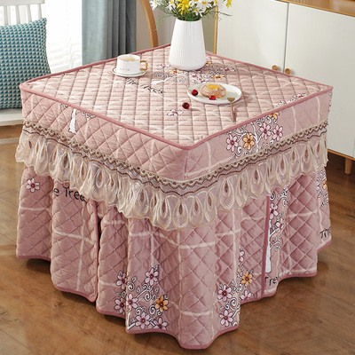 新款烤火桌子罩套烤火炉被正方形茶几桌布冬季电暖桌麻将机电炉罩