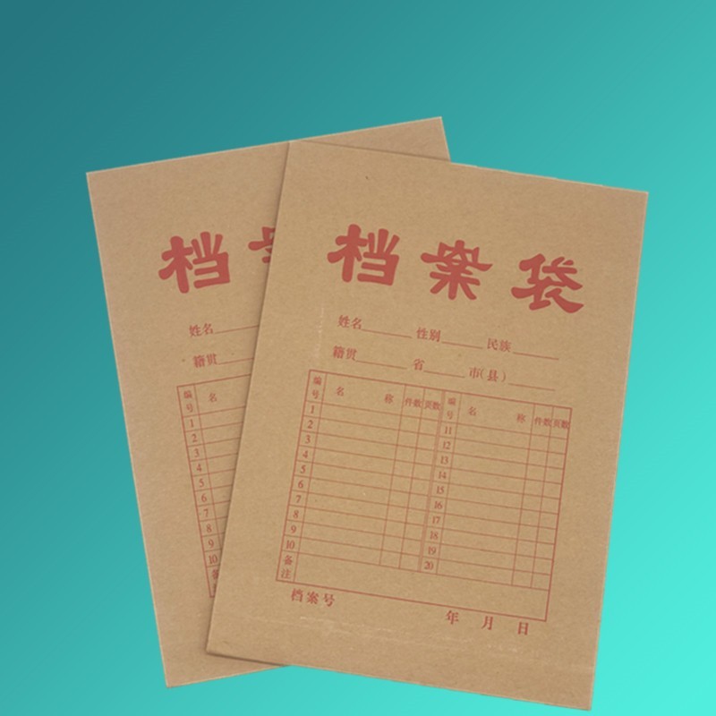 50/100个档案袋进口无酸纸加厚A4纸质文件袋a3大号大容量牛皮纸投