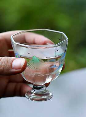 千里江山玻璃主人杯小茶杯中式高端个人专用品茗杯功夫茶具茶盏杯